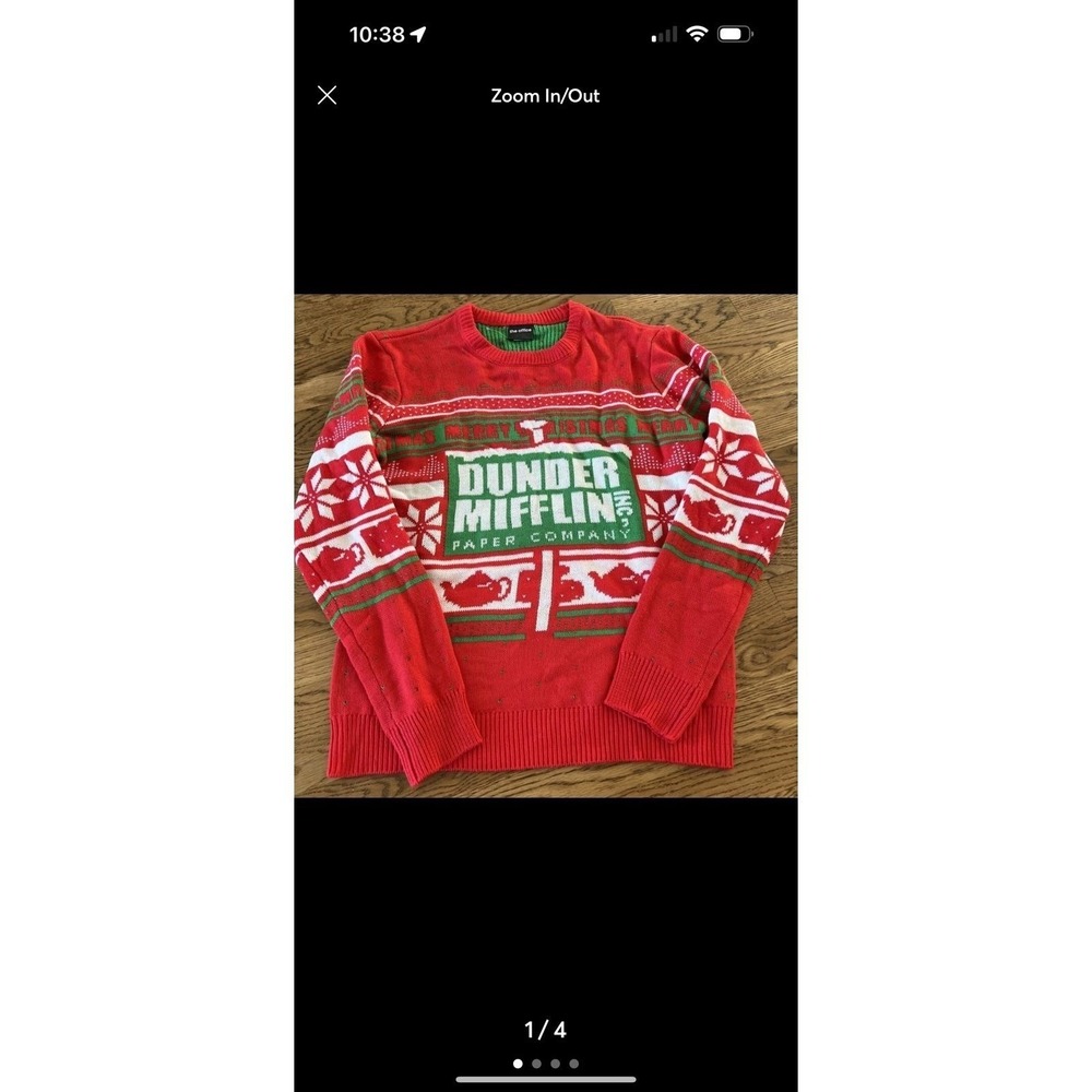 Ugly Christmas Sweater Mens The Office Dunder Mifflin Size M